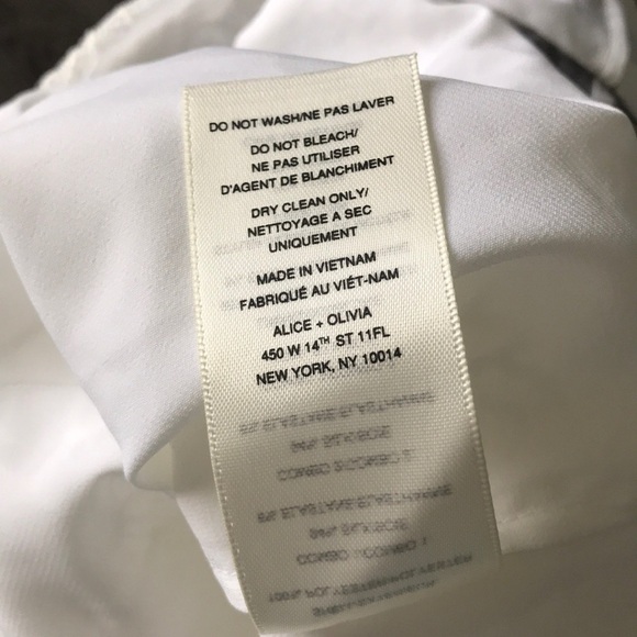 Alice + Olivia White Mini Dress with Black Bow - Picture 8 of 8